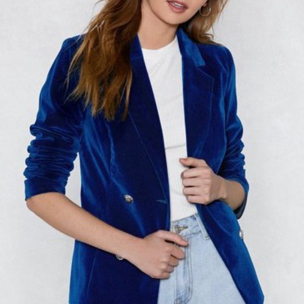 Deep Royal Blue Velvet Blazer (NEW!)